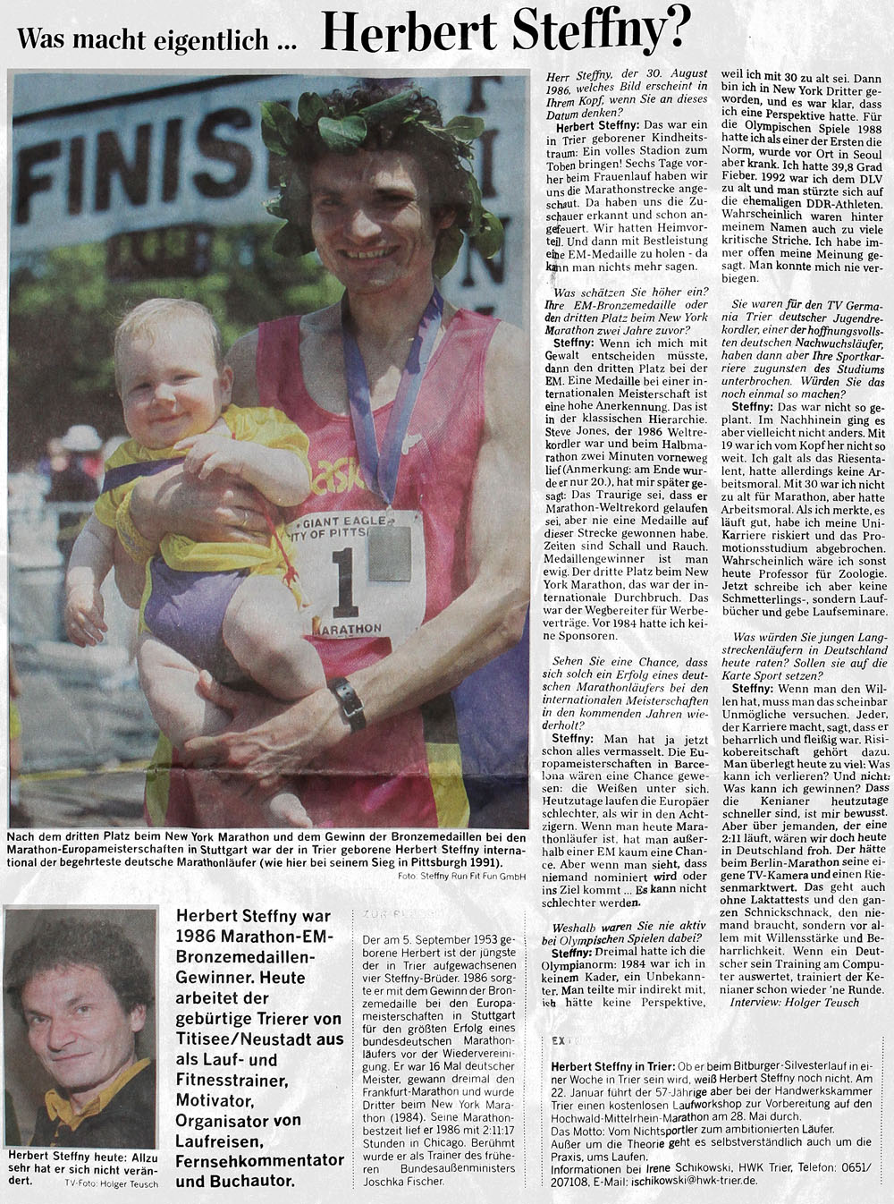 Herbert Steffny Biografie Portrait Laufexperte Marathontrainer